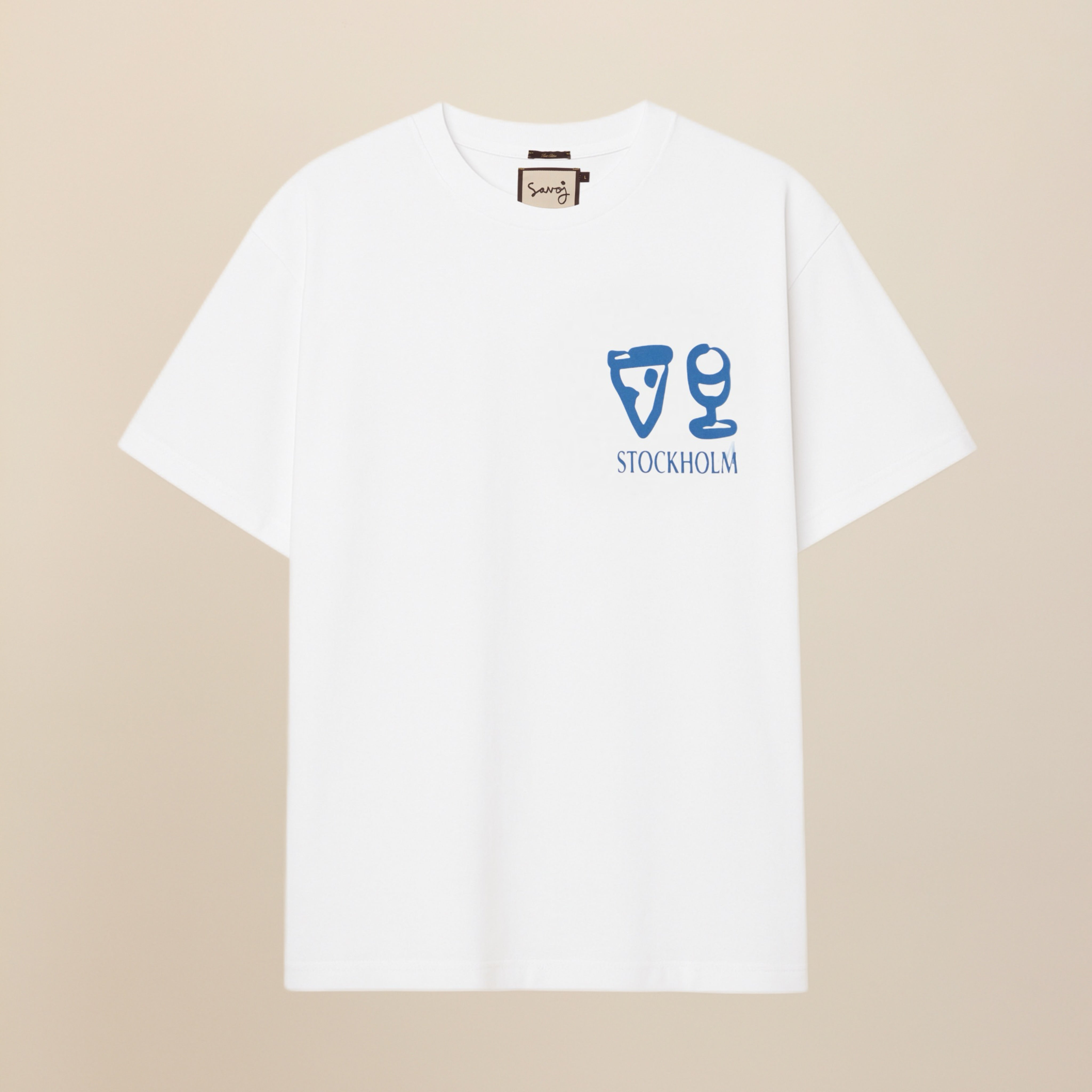 Savoj Pizzeria Oversized Tee Front View – Unisex Crisp White