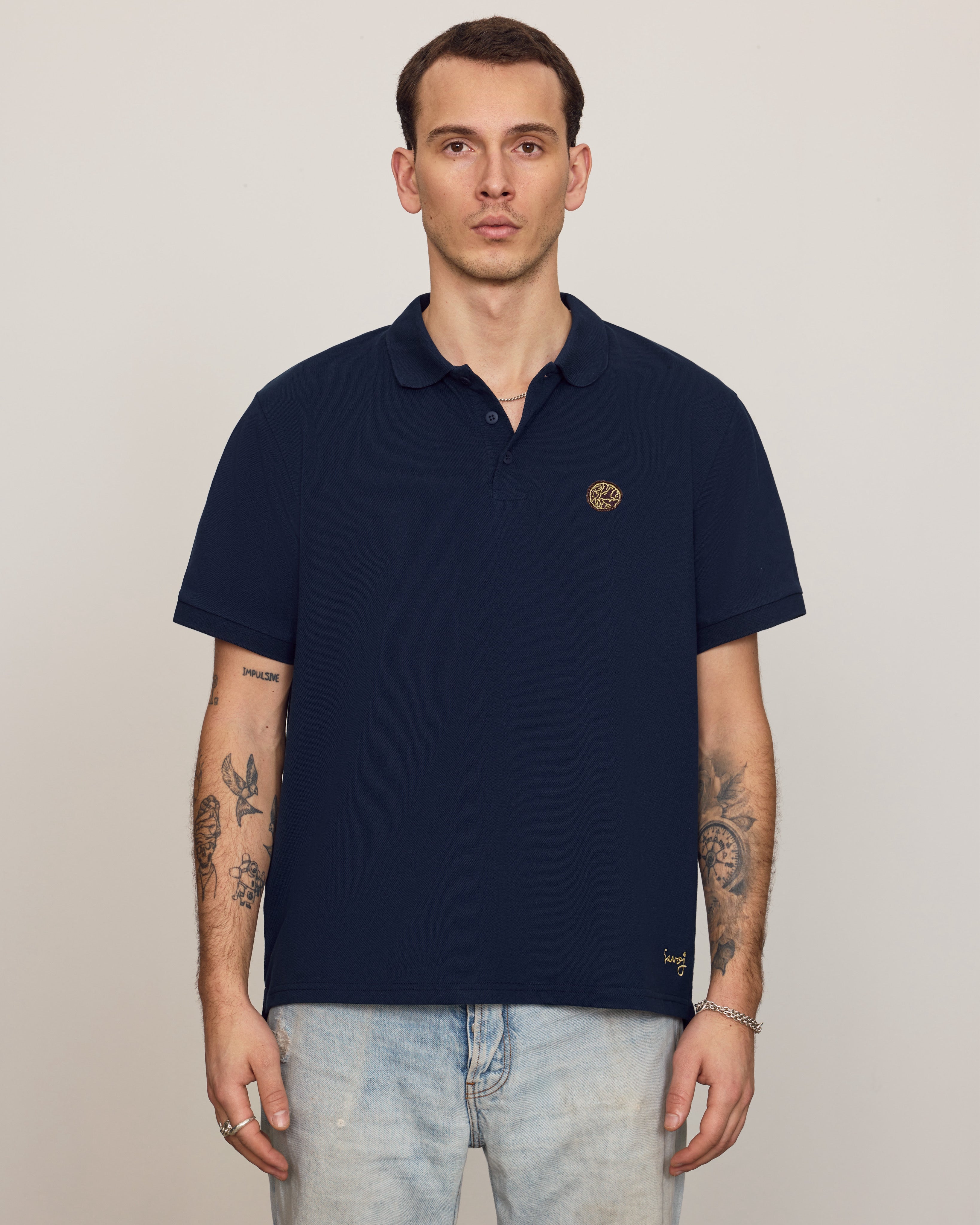 SAVOJ KNOT EMBLEM & SIGNATURE PIQUÈ POLO - DEEP NAVY