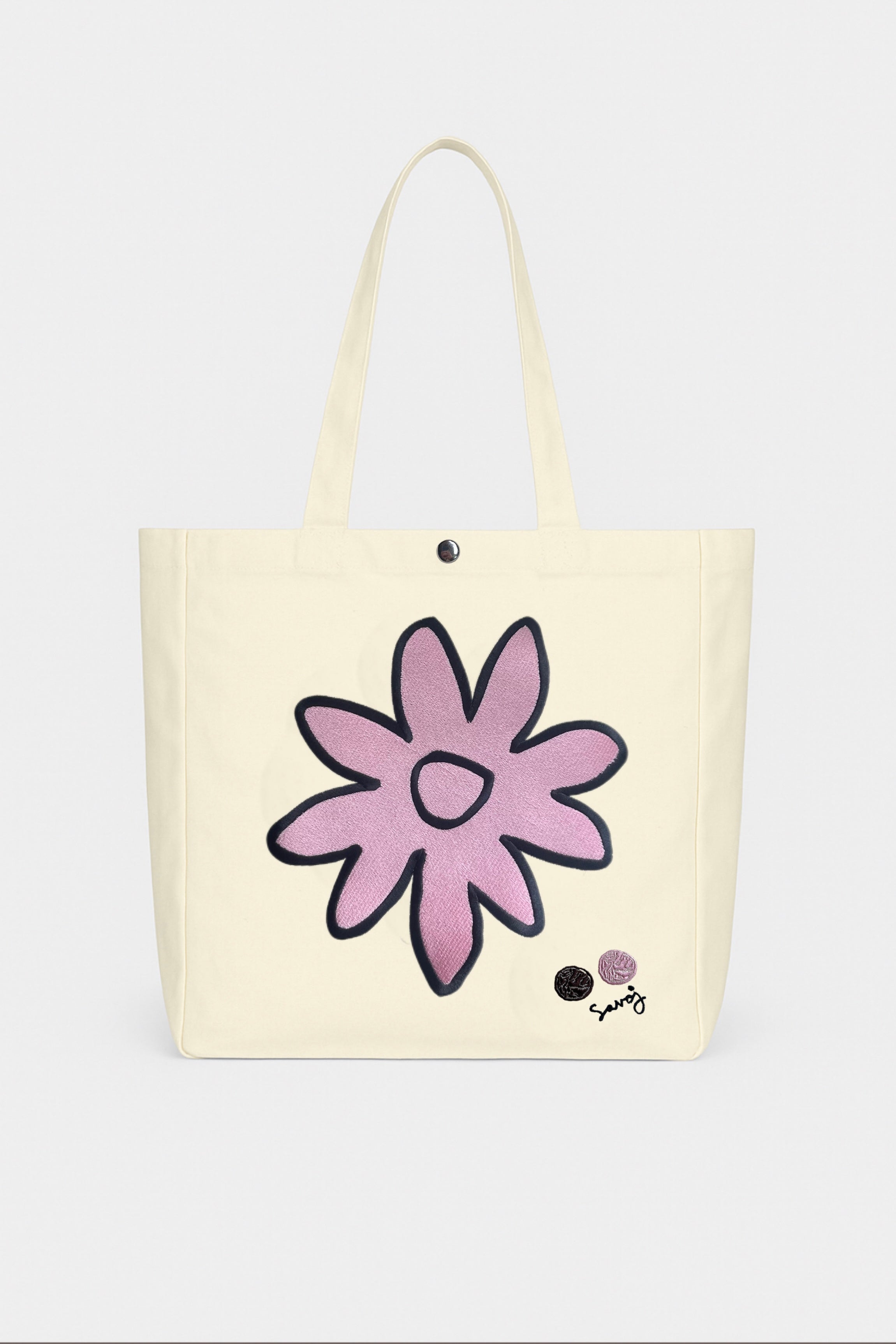 HOUSE OF SAVOJ BLOOMING FRIEND TOTE BAG - NATURAL CANVAS